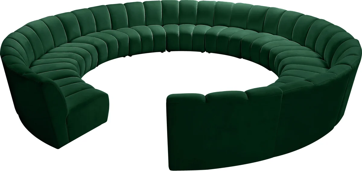 Infinity - 12 Piece Modular Sectional - Fabric - Green