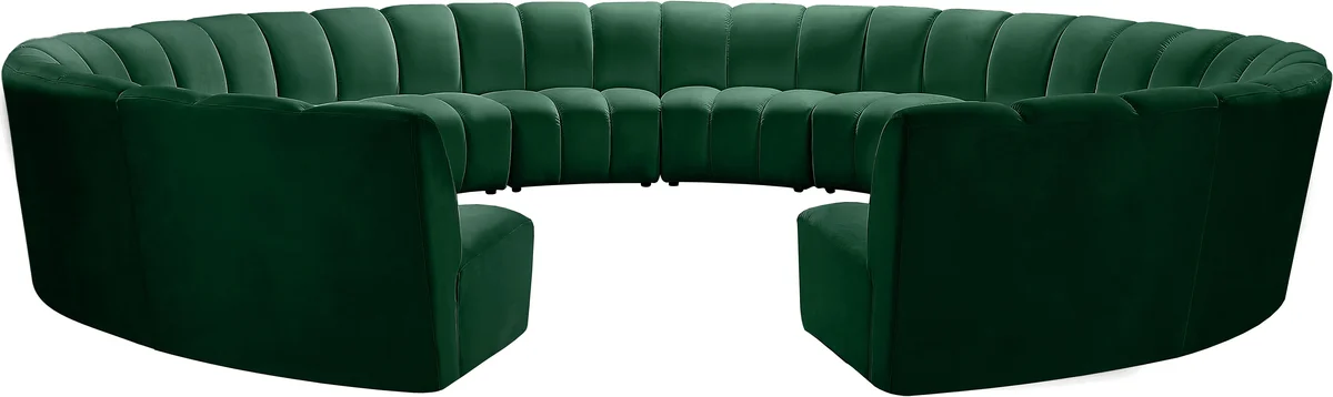 Infinity - 12 Piece Modular Sectional - Fabric - Green