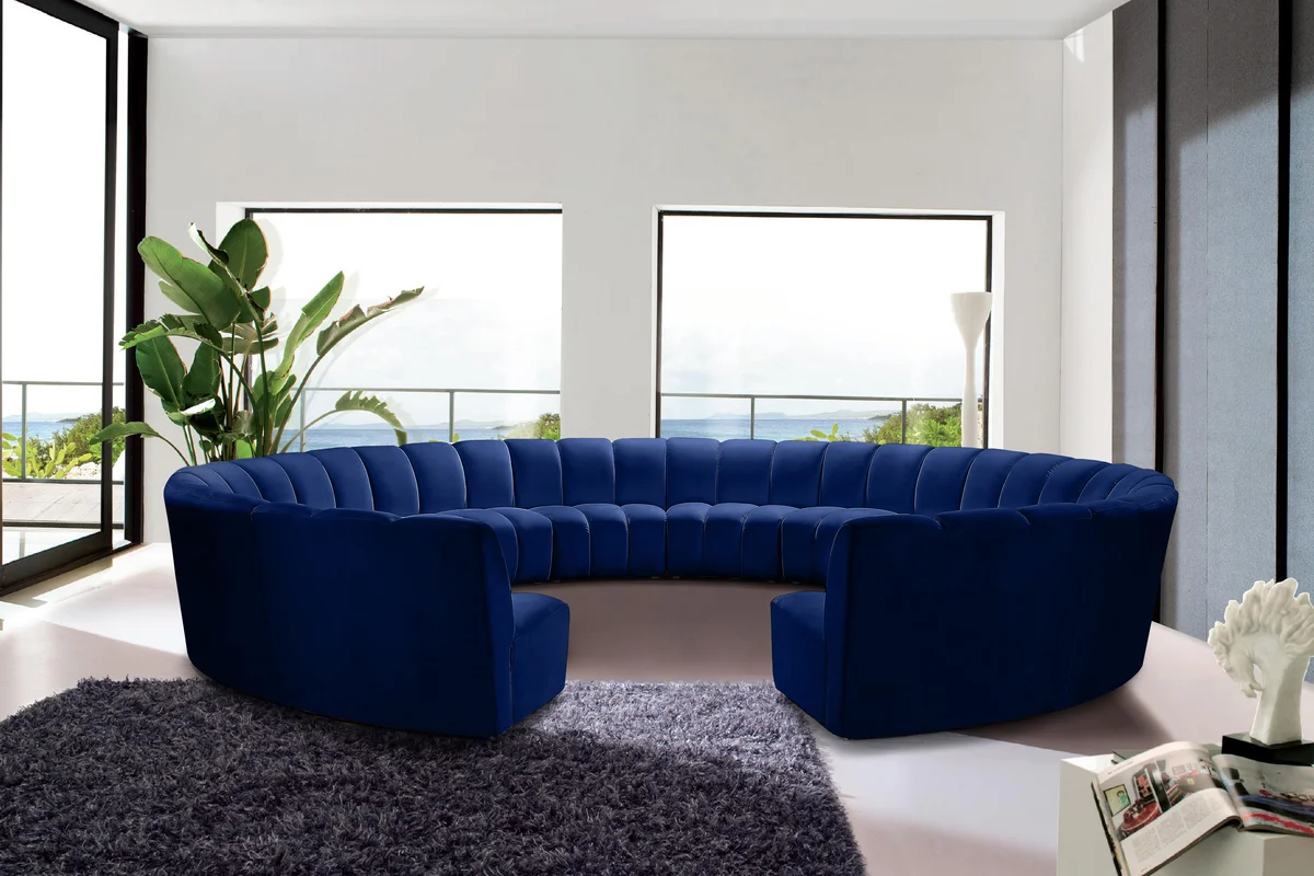Infinity - 12 Piece Modular Sectional - Navy - View 2