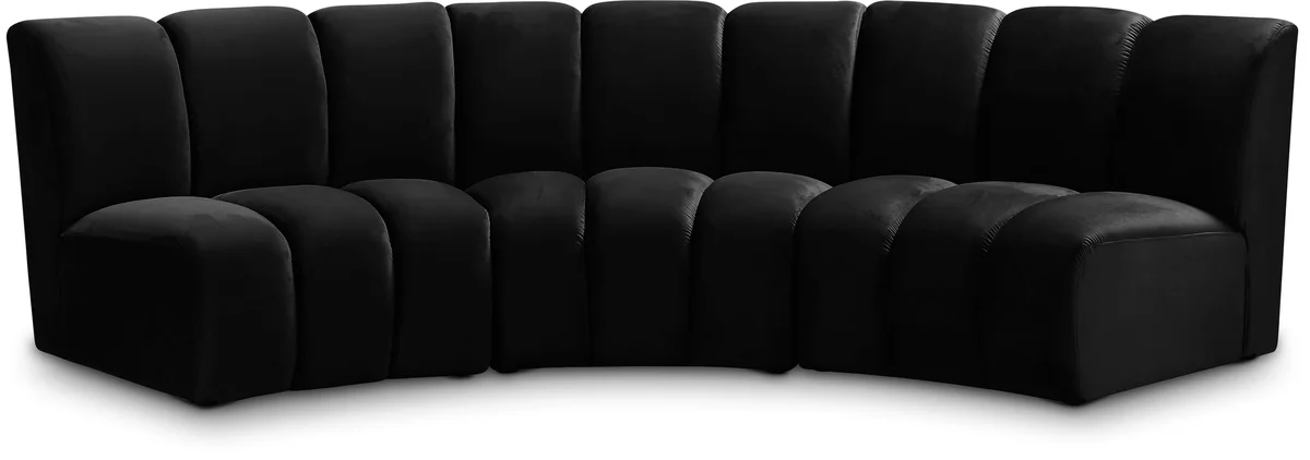 Infinity - 3 Piece Modular Sectional - Fabric - Black