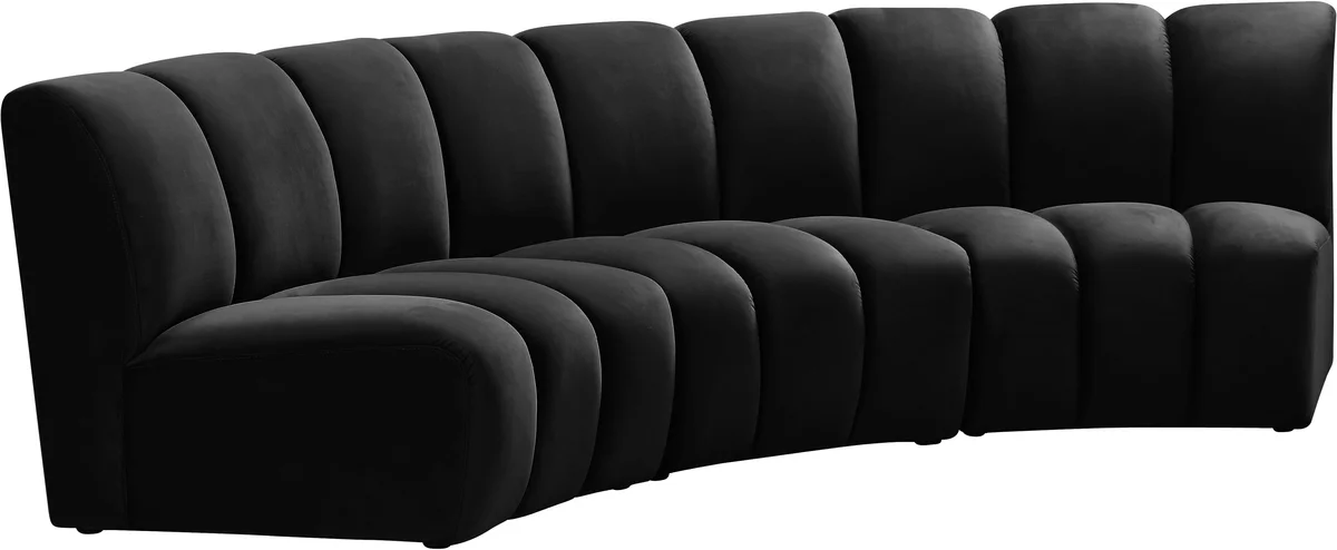 Infinity - 3 Piece Modular Sectional - Fabric - Black