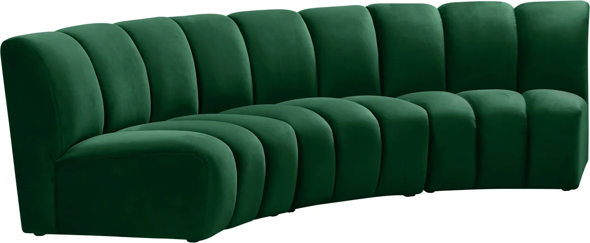 Infinity - 3 Piece Modular Sectional - Fabric - Green