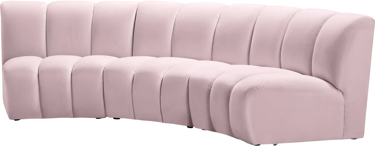 Infinity - 3 Piece Modular Sectional - Pink