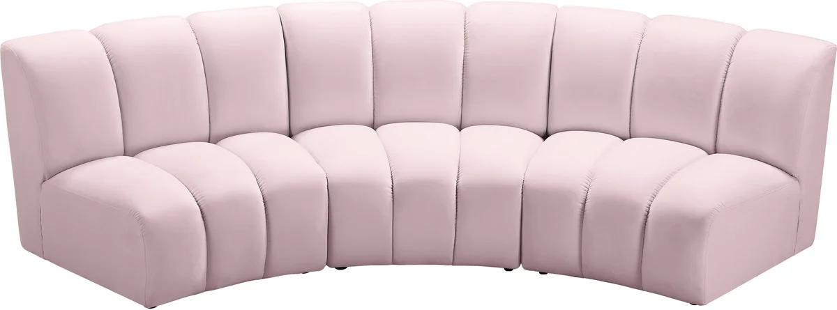 Infinity - 3 Piece Modular Sectional - Pink