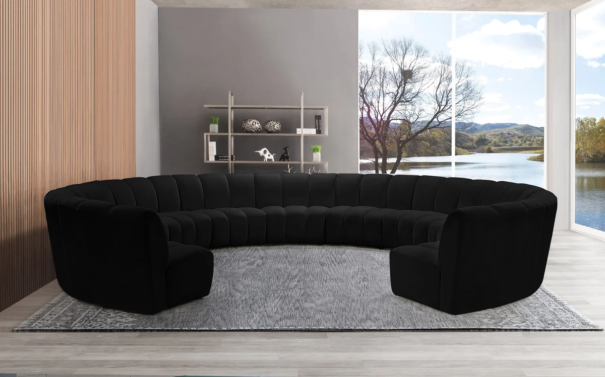 Infinity - 11 Piece Modular Sectional - Fabric - Black - View 2