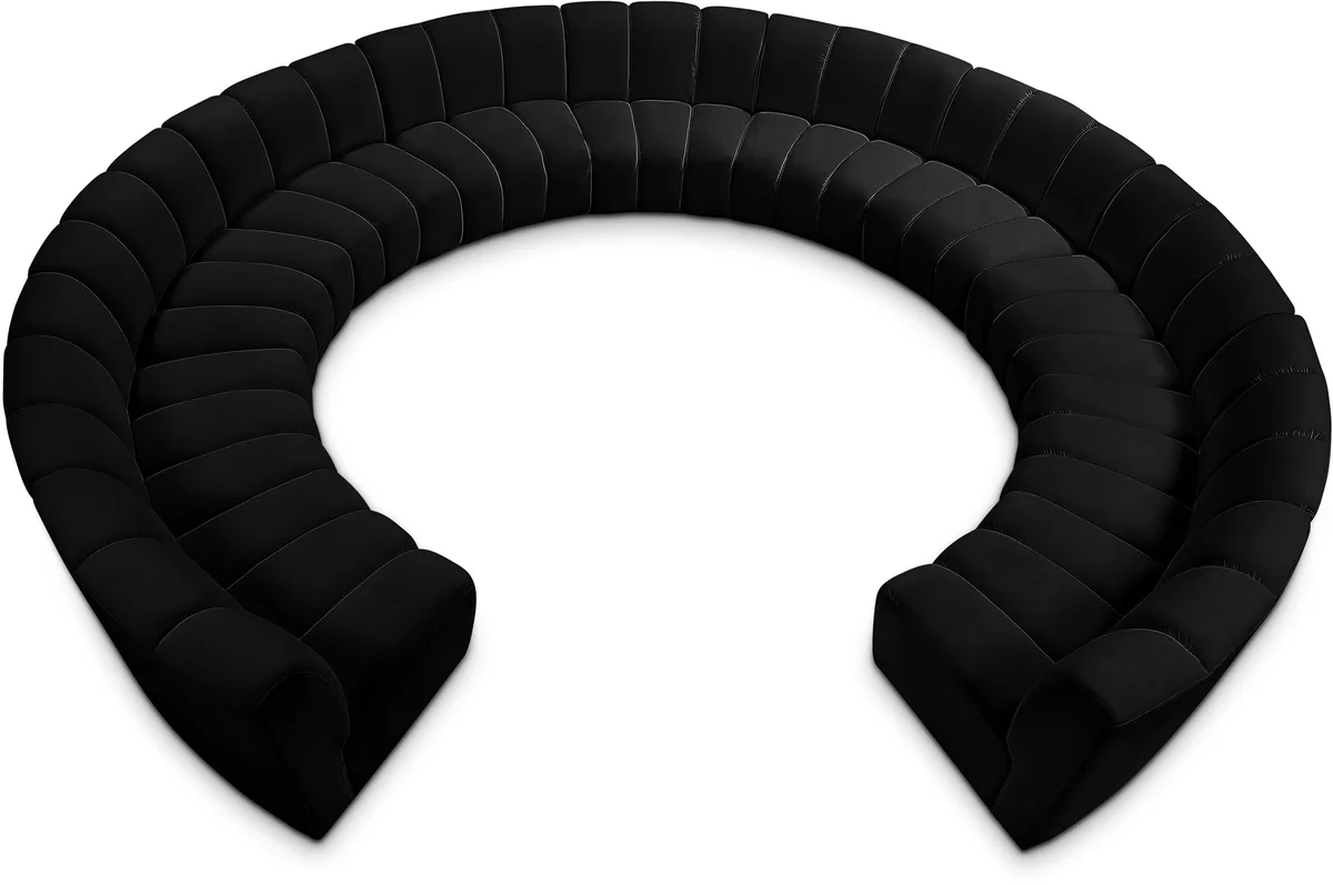 Infinity - 11 Piece Modular Sectional - Fabric - Black
