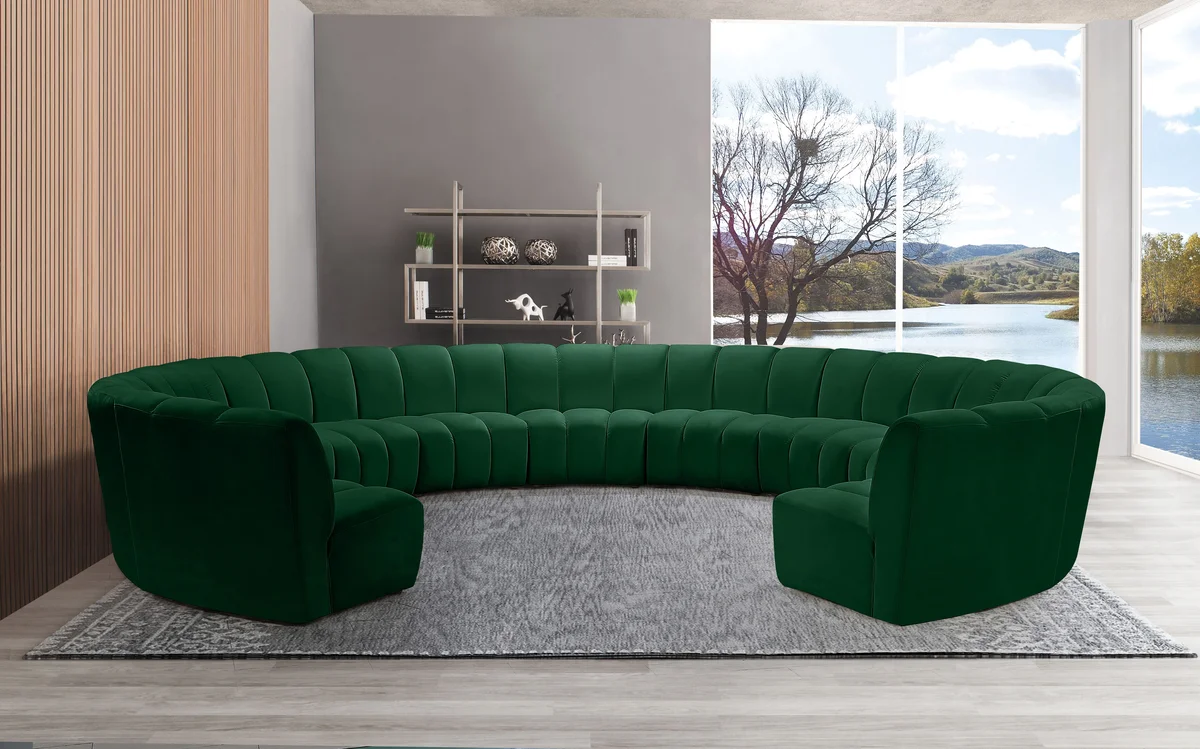Infinity - 11 Piece Modular Sectional - Fabric - Green - View 2