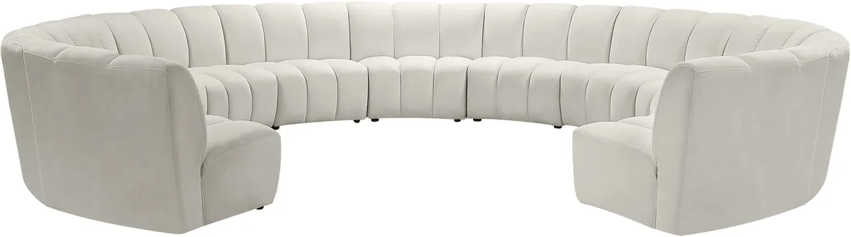 Infinity - 11 Piece Modular Sectional - Fabric - Cream