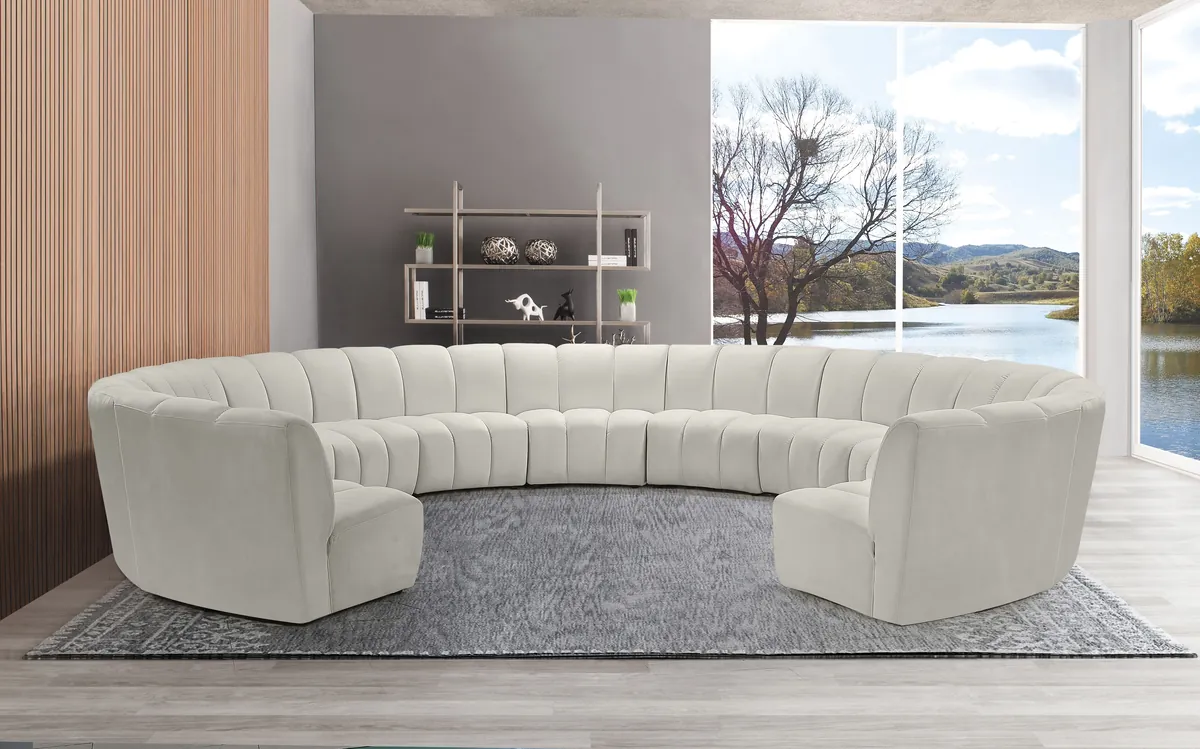 Infinity - 11 Piece Modular Sectional - Fabric - Cream - View 2