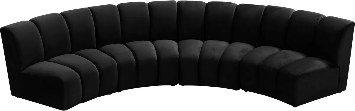 Infinity - 4 Piece Modular Sectional - Fabric - Black