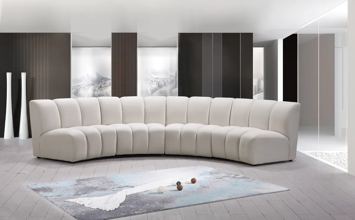 Infinity - 4 Piece Modular Sectional - Fabric - Cream - View 2
