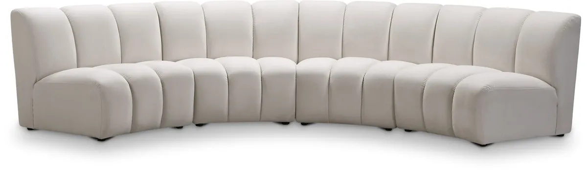 Infinity - 4 Piece Modular Sectional - Fabric - Cream
