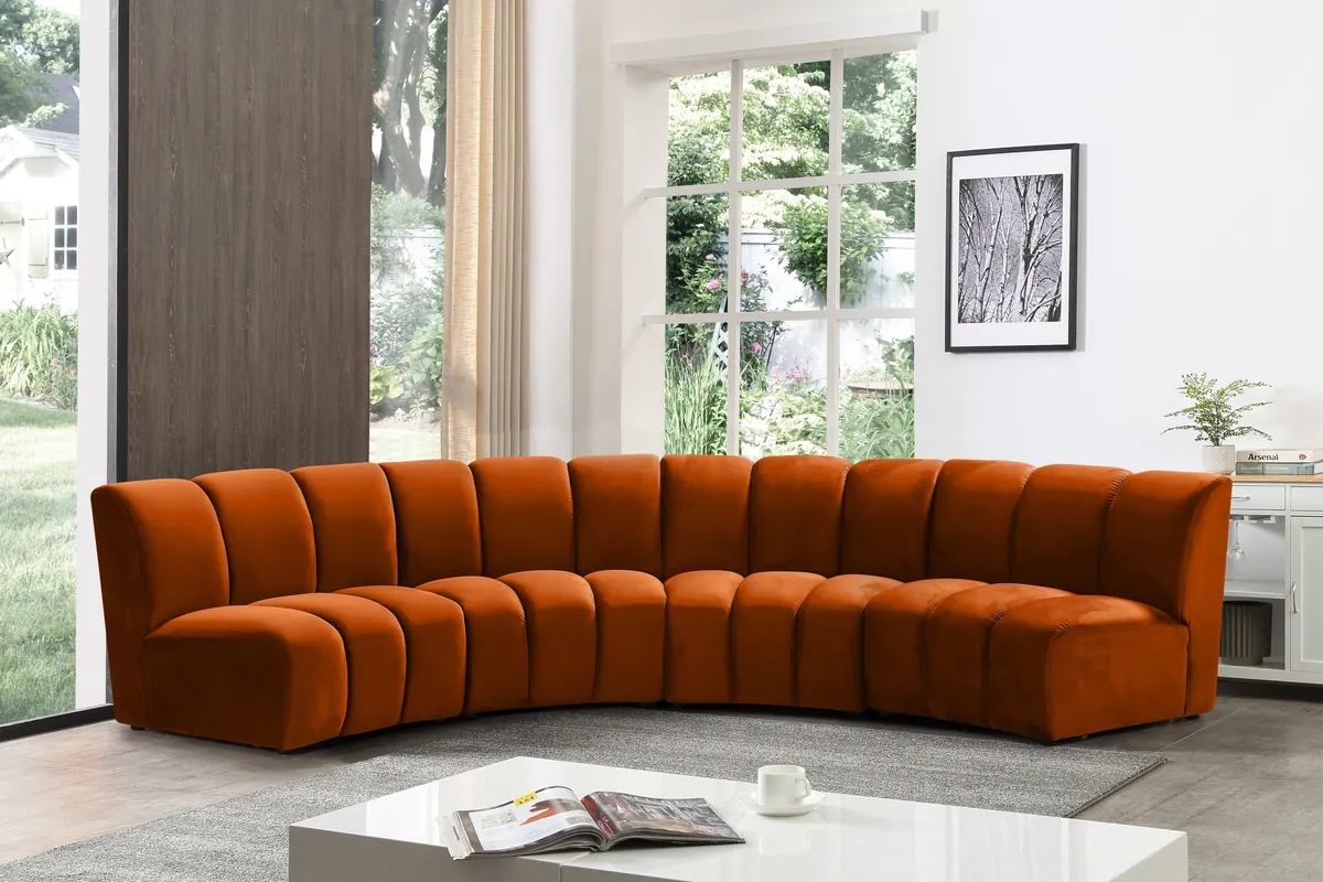 Infinity - 4 Piece Modular Sectional - Cognac - View 2