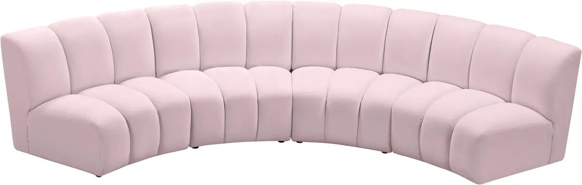 Infinity - 4 Piece Modular Sectional - Pink