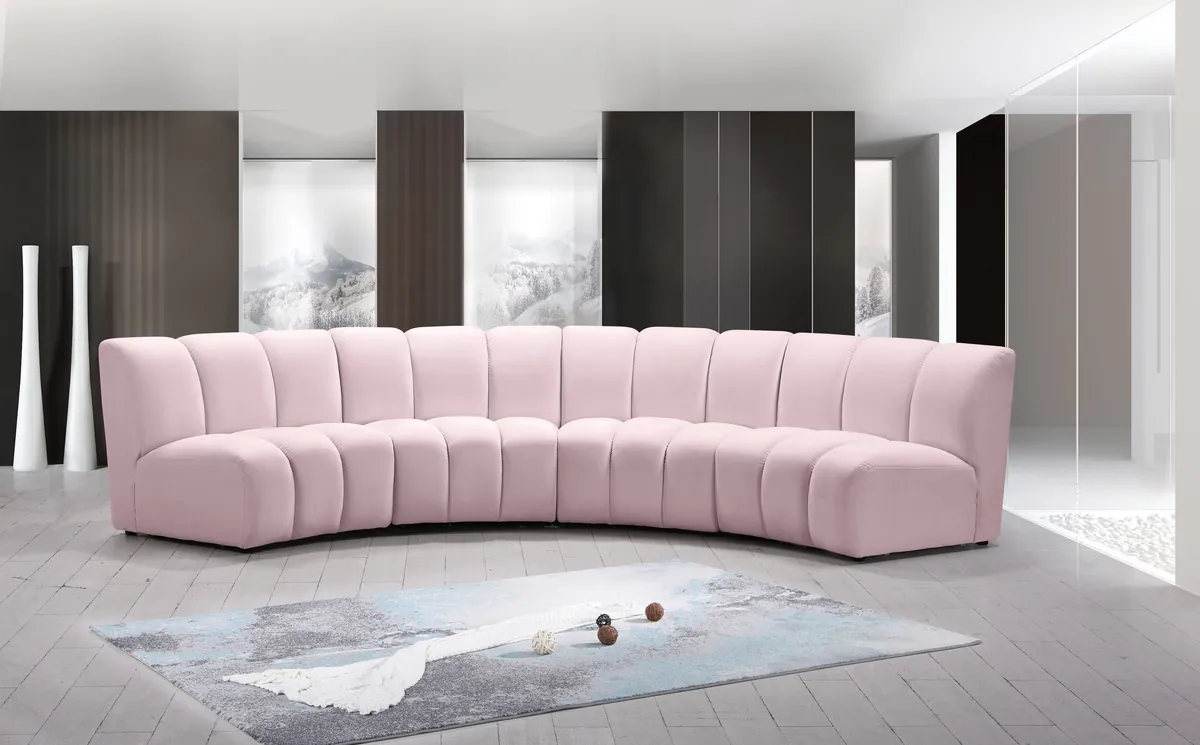 Infinity - 4 Piece Modular Sectional - Pink - View 2
