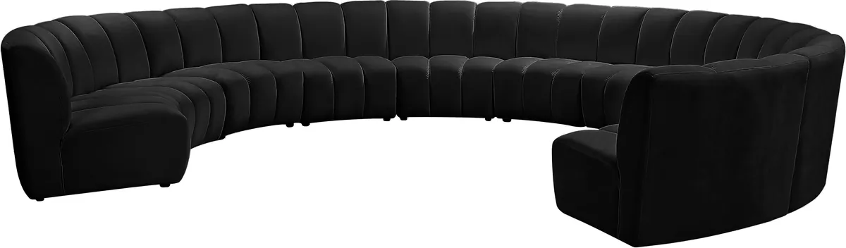 Infinity - 10 Piece Modular Sectional - Fabric - Black