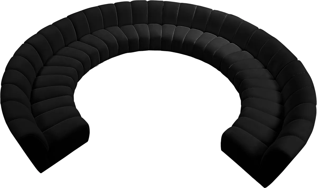 Infinity - 10 Piece Modular Sectional - Fabric - Black