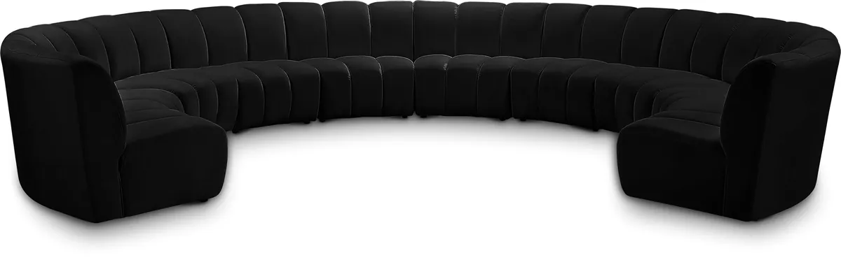 Infinity - 10 Piece Modular Sectional - Fabric - Black