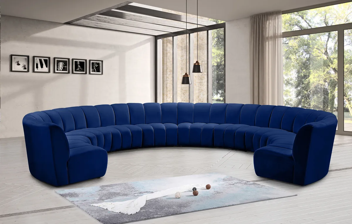 Infinity - 10 Piece Modular Sectional - Navy - View 2
