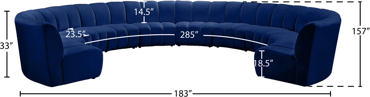 Infinity - 10 Piece Modular Sectional - Navy