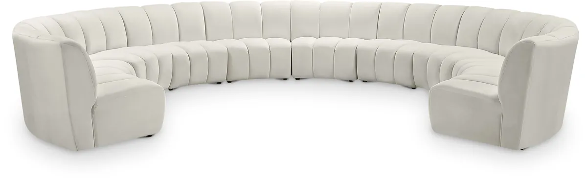 Infinity - 10 Piece Modular Sectional - Fabric - Cream