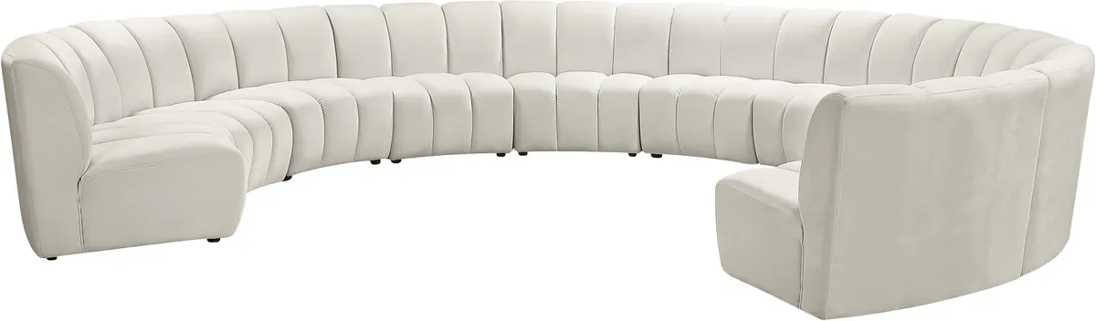 Infinity - 10 Piece Modular Sectional - Fabric - Cream