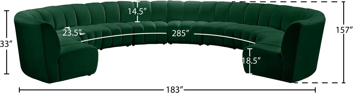 Infinity - 10 Piece Modular Sectional - Fabric - Green