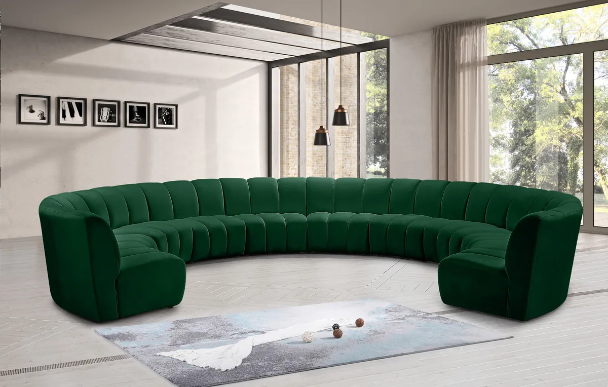 Infinity - 10 Piece Modular Sectional - Fabric - Green - View 2