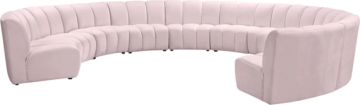 Infinity - 10 Piece Modular Sectional - Pink