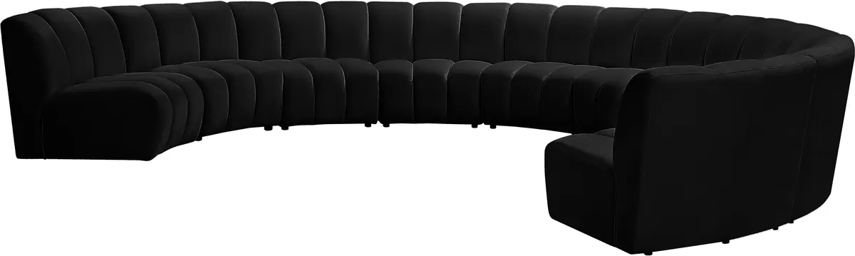 Infinity - 9 Piece Modular Sectional - Fabric - Black