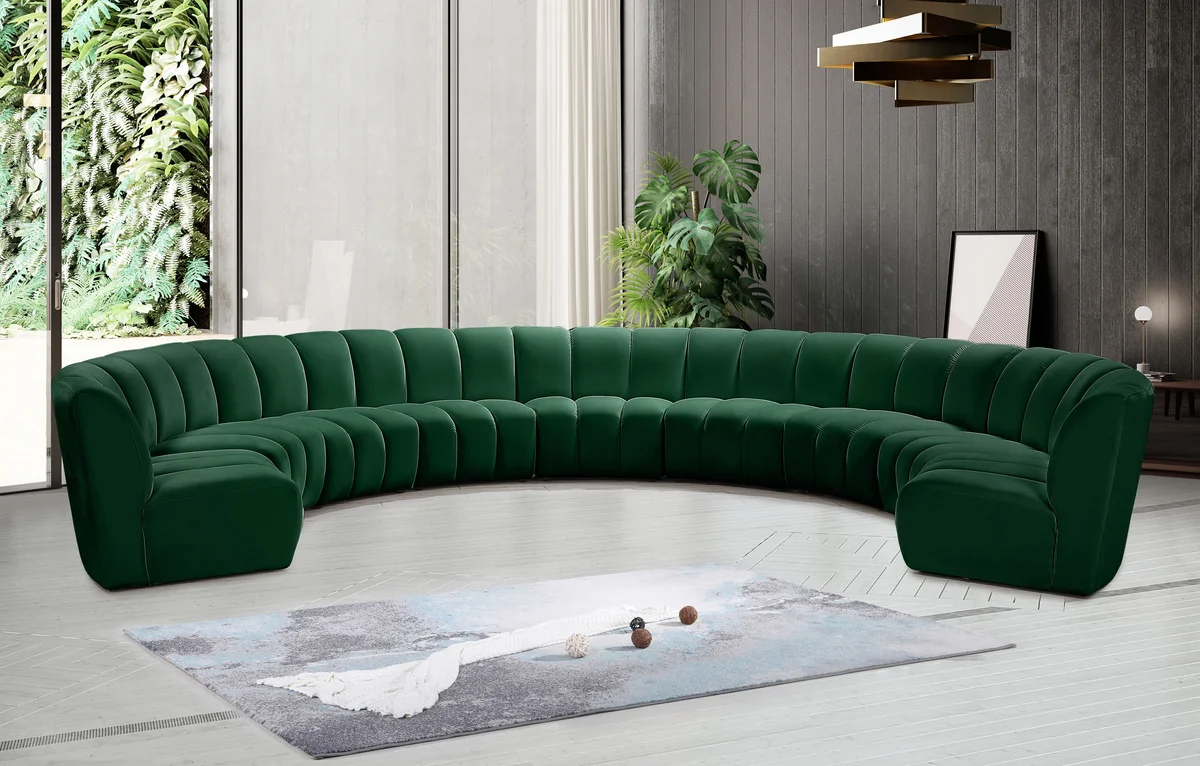 Infinity - 9 Piece Modular Sectional - Fabric - Green - View 2