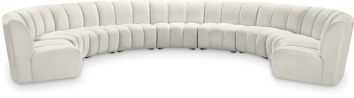 Infinity - 9 Piece Modular Sectional - Fabric - Cream