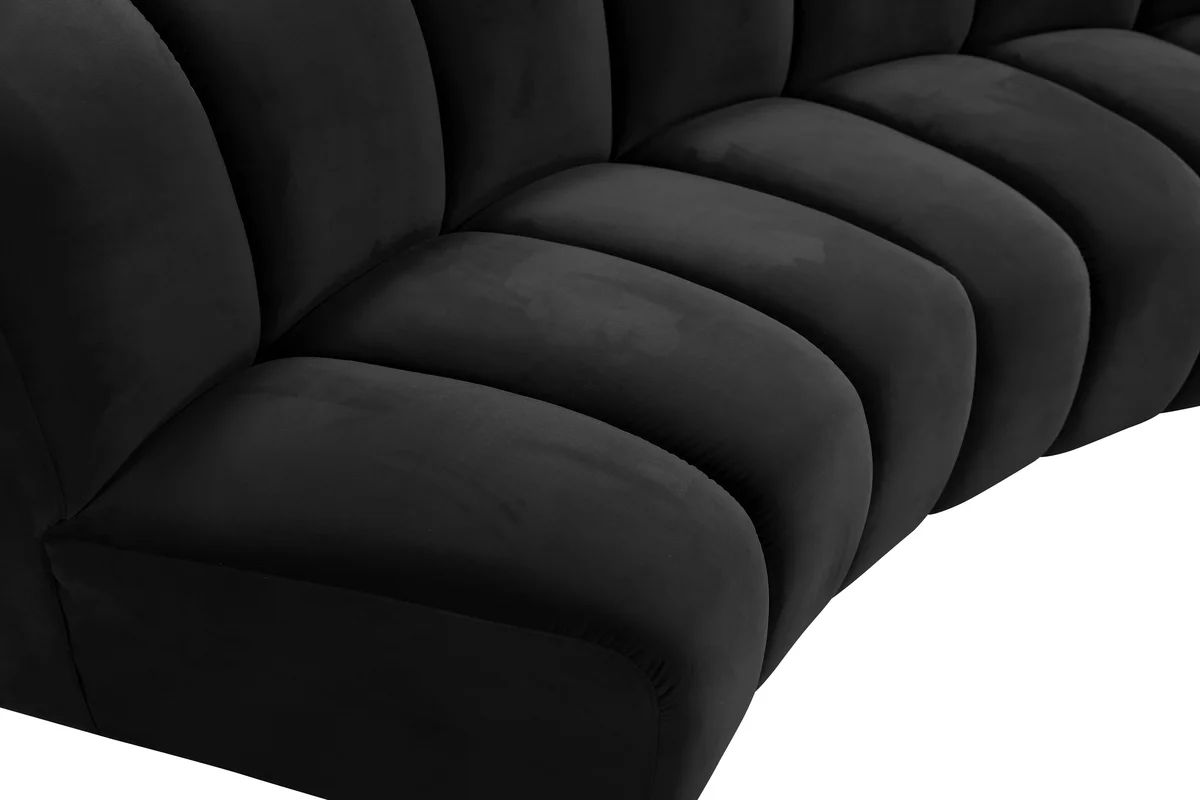 Infinity - 6 Piece Modular Sectional - Fabric - Black
