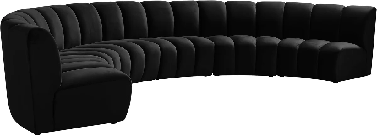 Infinity - 6 Piece Modular Sectional - Fabric - Black