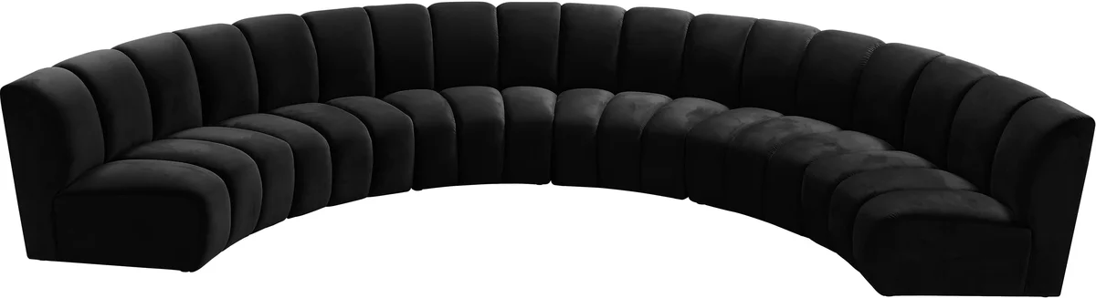 Infinity - 6 Piece Modular Sectional - Fabric - Black