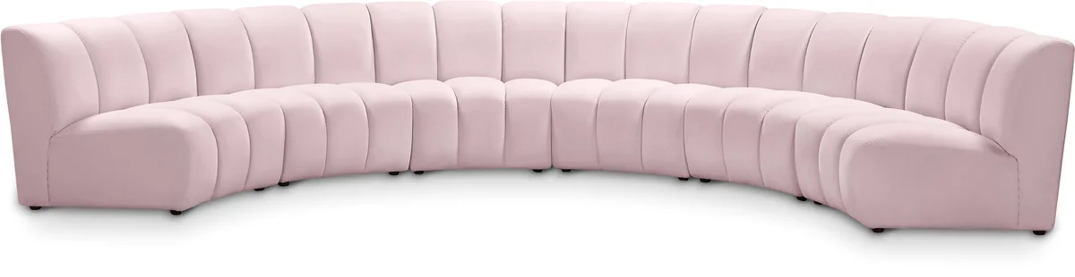 Infinity - 6 Piece Modular Sectional - Pink