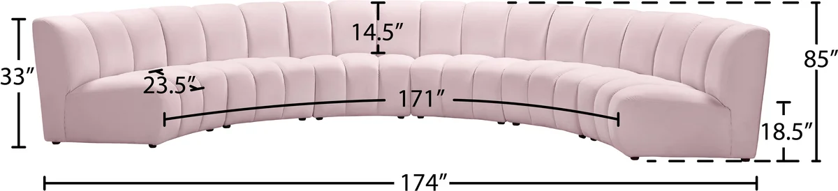 Infinity - 6 Piece Modular Sectional - Pink