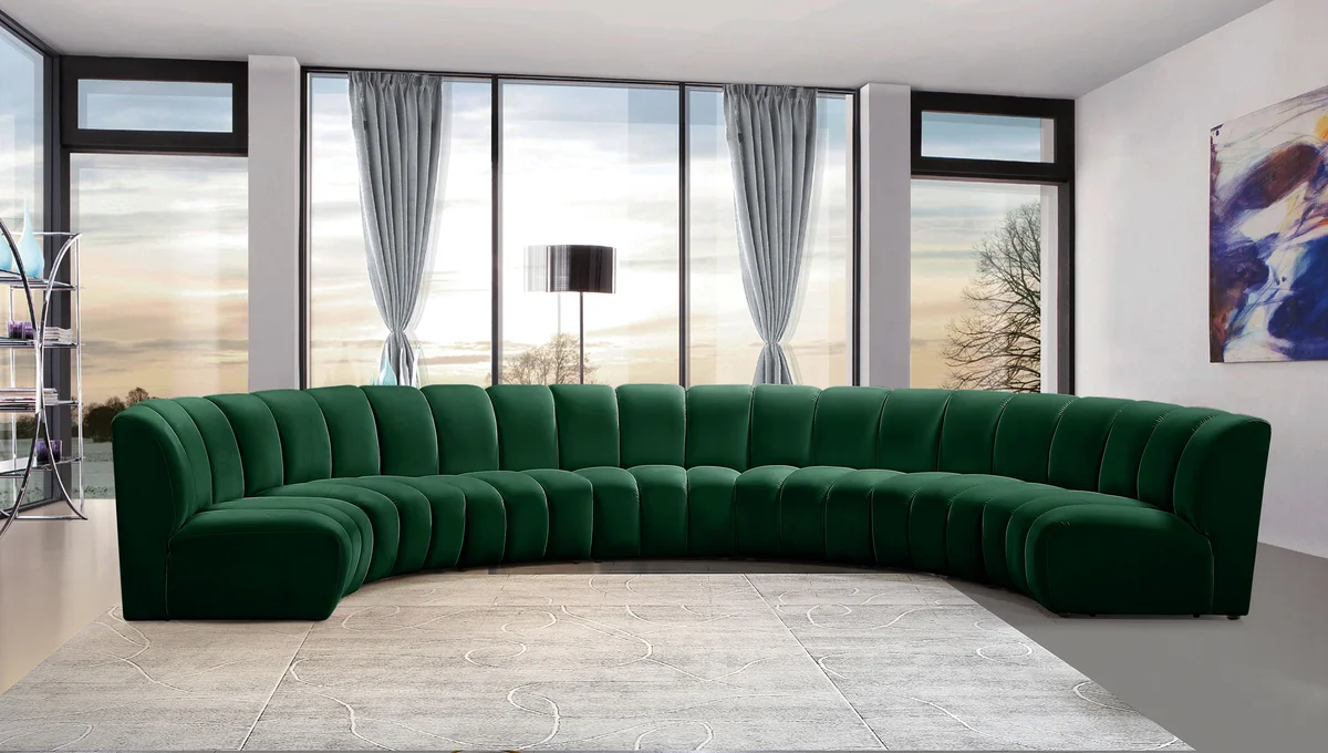 Infinity - 7 Piece Modular Sectional - Fabric - Green - View 2