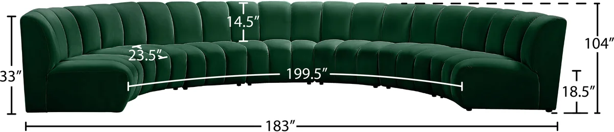 Infinity - 7 Piece Modular Sectional - Fabric - Green