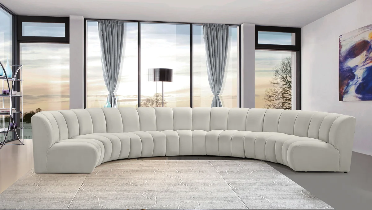 Infinity - 7 Piece Modular Sectional - Fabric - Cream - View 2