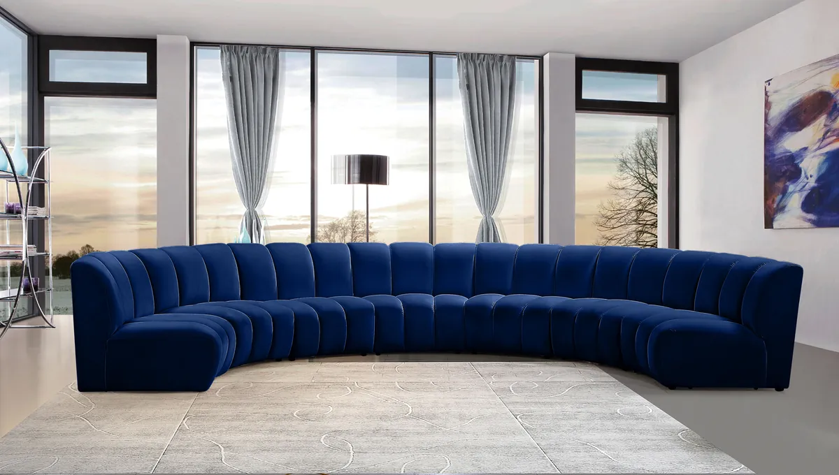 Infinity - 7 Piece Modular Sectional - Navy - View 2