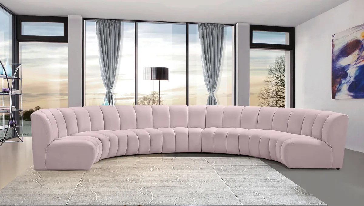 Infinity - 7 Piece Modular Sectional - Pink - View 2