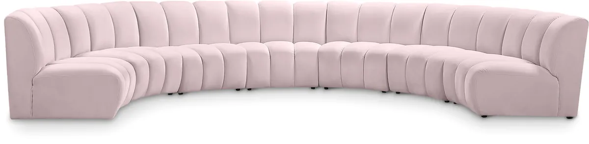 Infinity - 7 Piece Modular Sectional - Pink