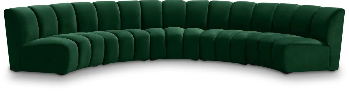 Infinity - 5 Piece Modular Sectional - Fabric - Green