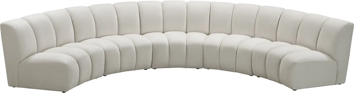 Infinity - 5 Piece Modular Sectional - Fabric - Cream