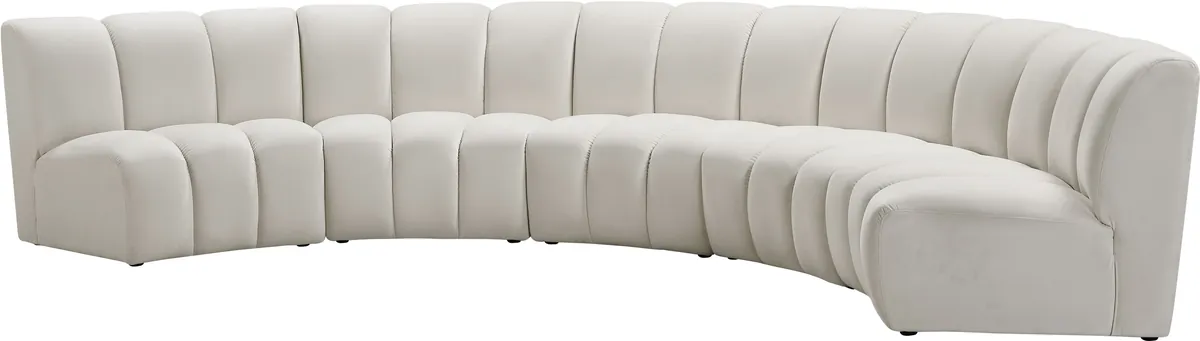 Infinity - 5 Piece Modular Sectional - Fabric - Cream