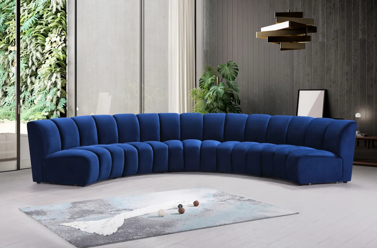 Infinity - 5 Piece Modular Sectional - Navy - View 2