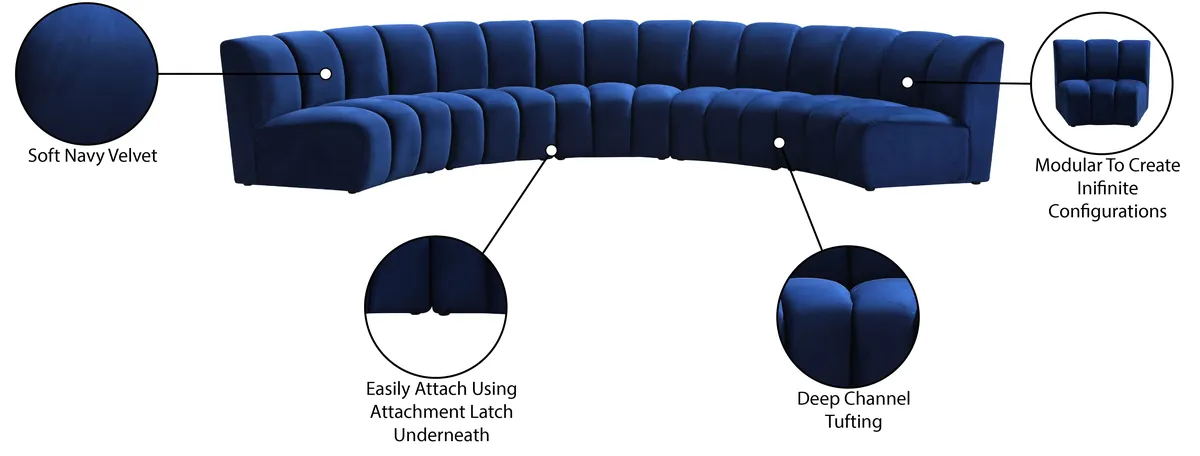 Infinity - 5 Piece Modular Sectional - Navy
