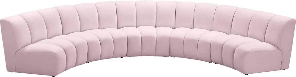 Infinity - 5 Piece Modular Sectional - Pink