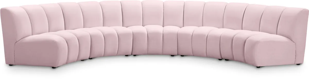 Infinity - 5 Piece Modular Sectional - Pink